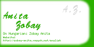 anita zobay business card